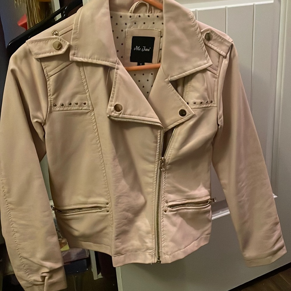 Me Jane Girls Pink Faux Leather Jacket